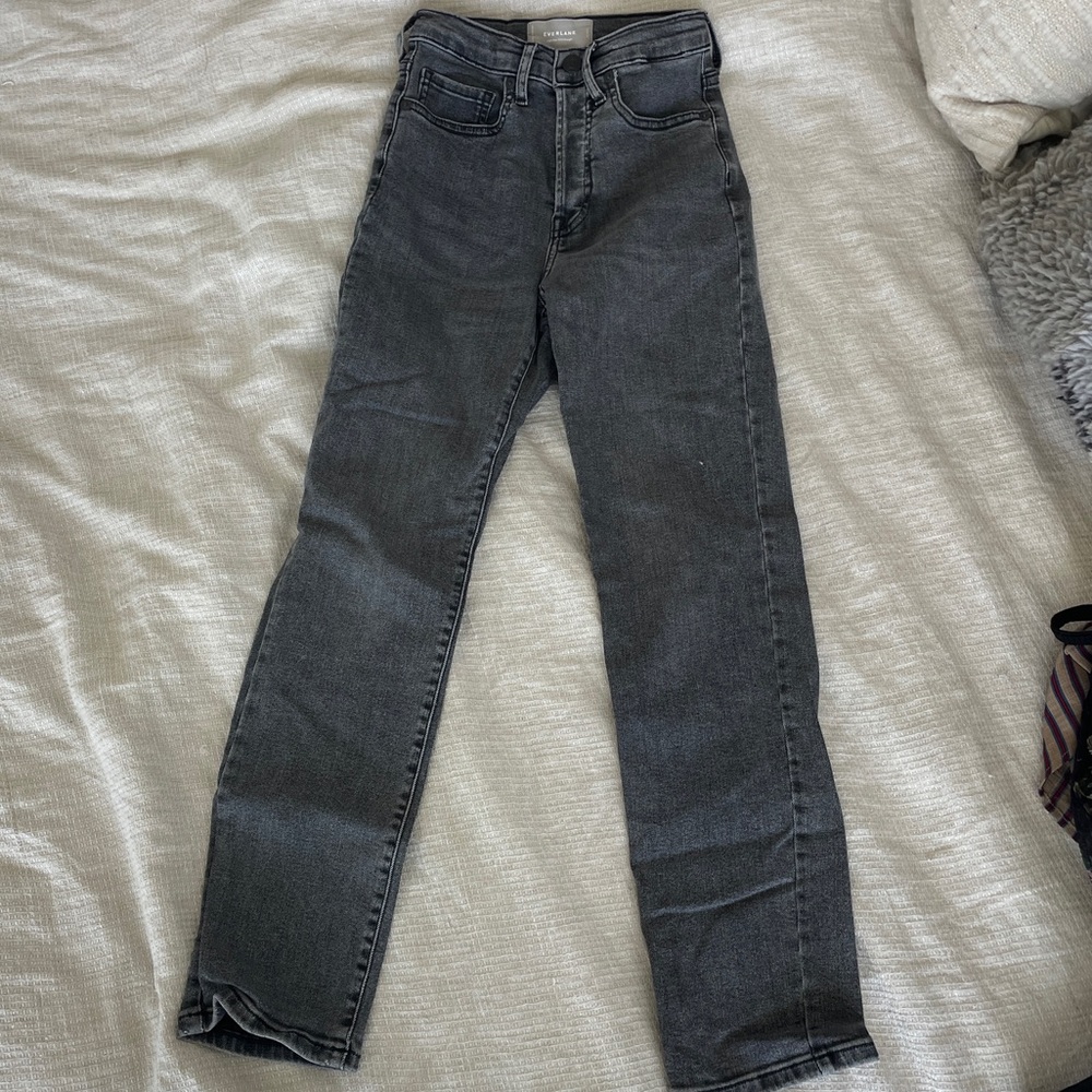 Everlane Gray High Rise Slim Straight Ankle 24